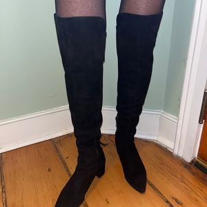 Stuart Weitzman Black Suede Over the Knee Boots, 8.5